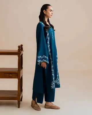 Stylish Embroidered Shirt and Trouser Set - 2 Pcs thumbnail 5