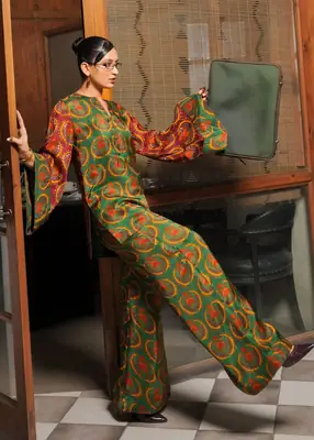 Stylish Women's Printed 2 Pcs Shirt And Trouser Set  thumbnail 1