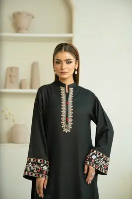 Stylish Women's Stitched 2 Pcs Embroidered Shirt and Trouser Set  thumbnail 2
