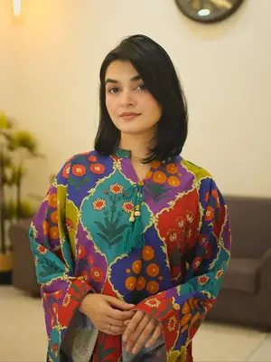 Stylish Women's Stitched Printed Suit - 2 Pcs thumbnail 2