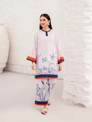 Chic Women's Stitched Printed Shirt & Trouser Set - 2 Pcs thumbnail 3