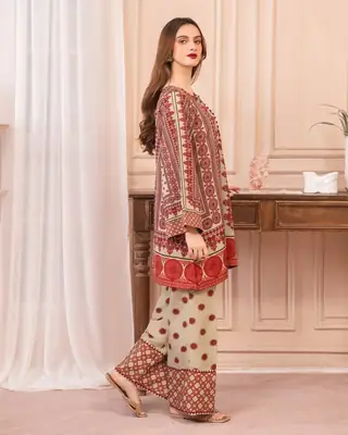 Stylish Printed Shirt and Trouser Set - 2 Pcs