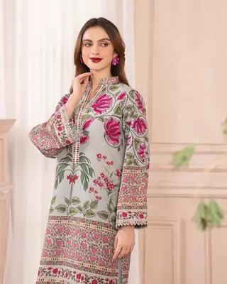 Stylish Printed Suit - 2 Pcs Shirt and Trouser for Women thumbnail 2