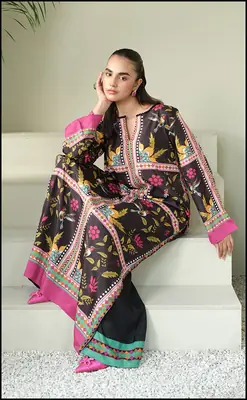 Stylish Women's Stitched 2 Pcs Printed Lawn Shirt & Trouser Set
