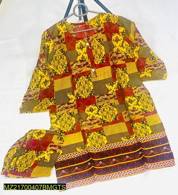 2 Pcs Women's Stitched Lawn Printed Suit thumbnail 4