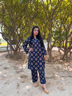 2 Pcs Women's Stitched Linen Printed Suit