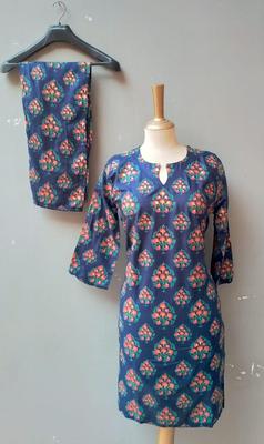 2 Pcs Women's Stitched Linen Printed Suit thumbnail 2