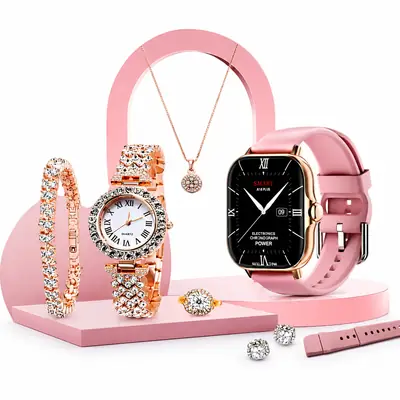 A58 Plus Couple Smart Watches – Premium Gift Set