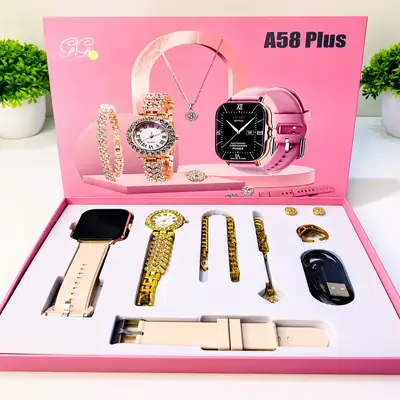 A58 Plus Couple Smart Watches – Premium Gift Set thumbnail 2