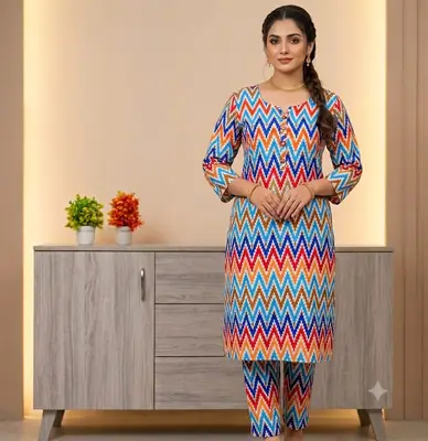 2 Pcs Women's Unstitched Digital Print Suit