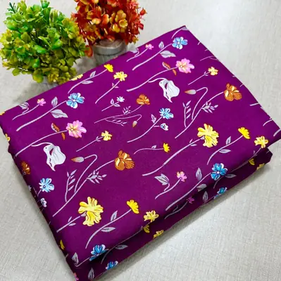 2 Pcs Women's Unstitched Digital Print Suit thumbnail 2