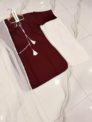 White Farshi Shalwar 3 Piece Stitched Suit for Women | Cotton Shirt with Chiffon Dupatta | Pakistani Traditional Dress thumbnail 5