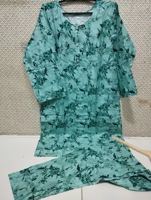 Women's 2 Piece Digital Printed Lawn Suit – Pure Lawn Stitched Shirt & Trouser | Soft Summer Casual Wear | Medium Size Ready to Wear thumbnail 2