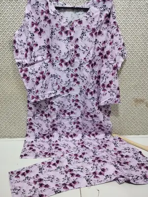 Women's 2 Piece Digital Printed Lawn Suit – Pure Lawn Stitched Shirt & Trouser | Soft Summer Casual Wear | Medium Size Ready to Wear thumbnail 2