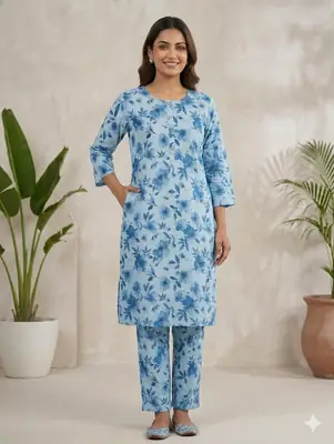 Women's 2 Piece Digital Printed Lawn Suit – Pure Lawn Stitched Shirt & Trouser | Soft Summer Casual Wear | Medium Size Ready to Wear