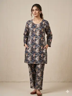Women's 2 Piece Digital Printed Lawn Suit – Pure Lawn Stitched Shirt & Trouser | Soft Summer Casual Wear | Medium Size Ready to Wear