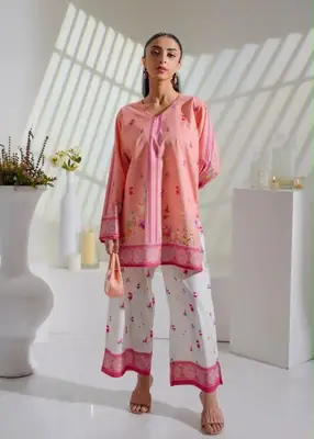 Women's Digital Printed Doria Lawn Cord Set 2PC | Soft Doria Lawn Summer Dress | Casual Printed Co-Ord Set | Stylish Ladies Outfit | Ready to Wear