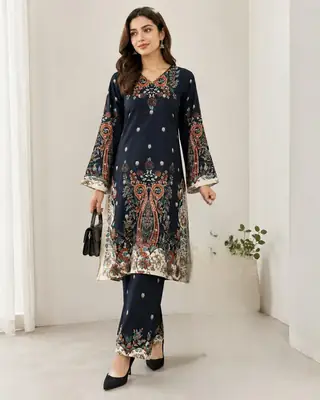 Women's Digital Printed Doria Lawn Cord Set 2PC | Soft Doria Lawn Summer Dress | Casual Printed Co-Ord Set | Stylish Ladies Outfit | Ready to Wear