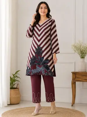 Women's Digital Printed Doria Lawn Cord Set 2PC | Soft Doria Lawn Summer Dress | Casual Printed Co-Ord Set | Stylish Ladies Outfit | Ready to Wear