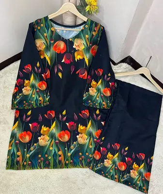 2 Pcs Women's Stitched Lawn Printed Shirt And Trouser thumbnail 2