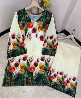 2 Pcs Women's Stitched Lawn Printed Shirt And Trouser thumbnail 2