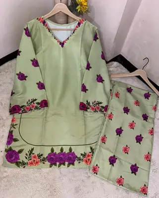 2 Pcs Women's Stitched Lawn Printed Shirt And Trouser thumbnail 2