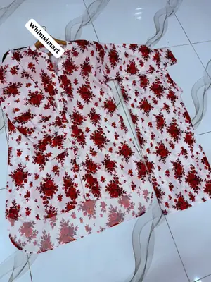 2 Pcs Women's Stitched Swiss Lawn Digital Print Co-Ord Set thumbnail 2