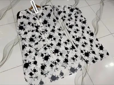 2 Pcs Women's Stitched Swiss Lawn Digital Print Co-Ord Set thumbnail 2