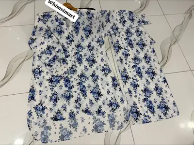 2 Pcs Women's Stitched Swiss Lawn Digital Print Co-Ord Set thumbnail 2