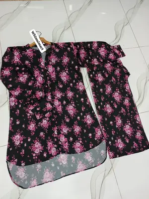 2 Pcs Women's Stitched Swiss Lawn Digital Print Co-Ord Set thumbnail 3