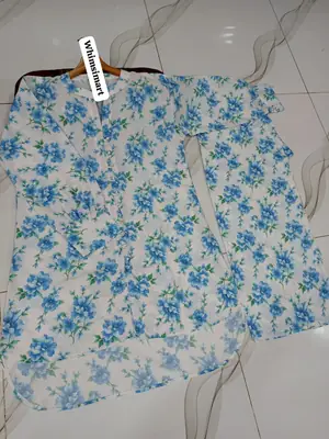 2 Pcs Women's Stitched Swiss Lawn Digital Print Co-Ord Set thumbnail 3