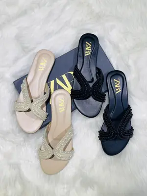 ZARA Pearl Embroidered Flats for Women – Premium Stylish Casual Slip-On Shoes with Brand Box | Sizes 36-42 thumbnail 4