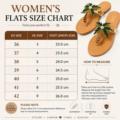 ZARA Embellished Flats for Women – Beaded Palm Leaf Toe Ring Sandals | Stylish Slip-On Casual Summer Flats | Ladies Fashion Sandals with Brand Box thumbnail 4