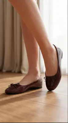 ZARA Flats Pumps for Women – Patent Leather Bow Ballet Flats | Round Toe Slip-On Casual, Office & Party Shoes | Sizes 36-42 | With Brand Box