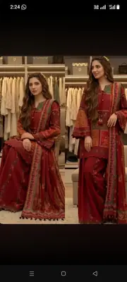 Unstitched Digital Printed Swiss Lawn 3 Piece Suit for Women | Floral Printed Swiss Lawn Shirt & Trouser with Poly Silk Dupatta | Summer Lawn Collection