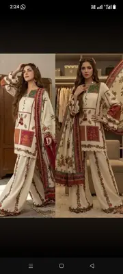 Unstitched Digital Printed Swiss Lawn 3 Piece Suit for Women | Floral Printed Swiss Lawn Shirt & Trouser with Poly Silk Dupatta | Summer Lawn Collection