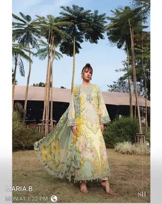 Unstitched Digital Printed Swiss Lawn 3 Piece Suit for Women | Floral Printed Swiss Lawn Shirt & Trouser with Poly Silk Dupatta | Summer Lawn Collection