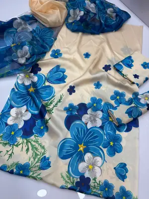3 Pcs Women's Unstitched Digital Print Suit thumbnail 2