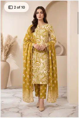 Palwasha by Areeba Arts 3 Piece Unstitched Lawn Suit for Women | Printed Lawn Shirt Trouser with Lawn Voil Dupatta