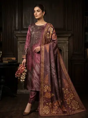 3 Pcs Women's Unstitched Digital Print Suit