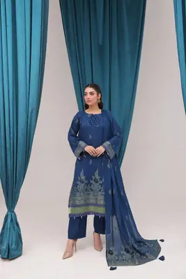 Lamisah Jacquard 3 Piece Suit with Fancy Dupatta