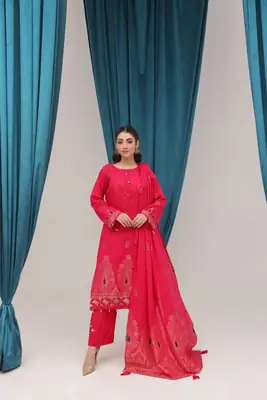Lamisah Jacquard 3 Piece Suit with Fancy Dupatta