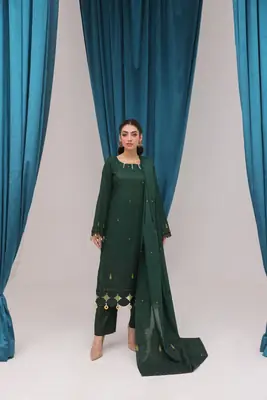 Lamisah Jacquard 3 Piece Suit with Fancy Dupatta