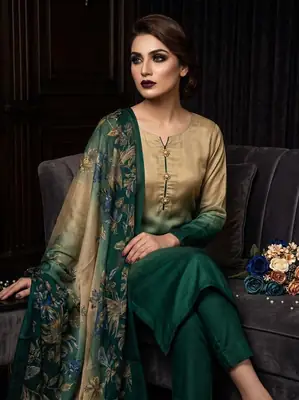 3 Pcs Women's Unstitched Digital Print Suit