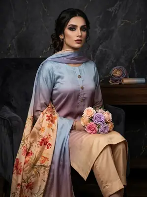 3 Pcs Women's Unstitched Printed Suit