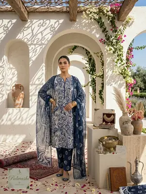 3 Pcs Women's Unstitched Printed Suit