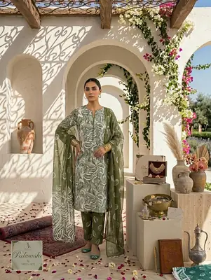 3 Pcs Women's Unstitched Printed Suit