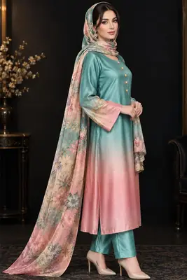 3 Pcs Women's Unstitched Printed Suit