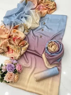 3 Pcs Women's Unstitched Digital Print Suit