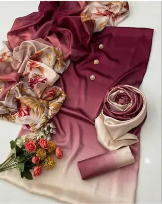 3 Pcs Women's Unstitched Digital Print Suit